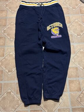 OVO October Athletic Club Sweatpants Navy/Yellow (Size Medium)